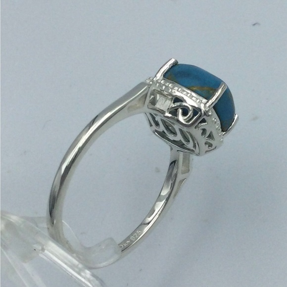 Sz 10 Genuine Mohave Blue Turquoise Ring - Picture 2 of 4